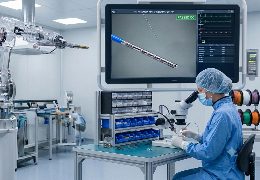 Technical engineering professional working with equipment